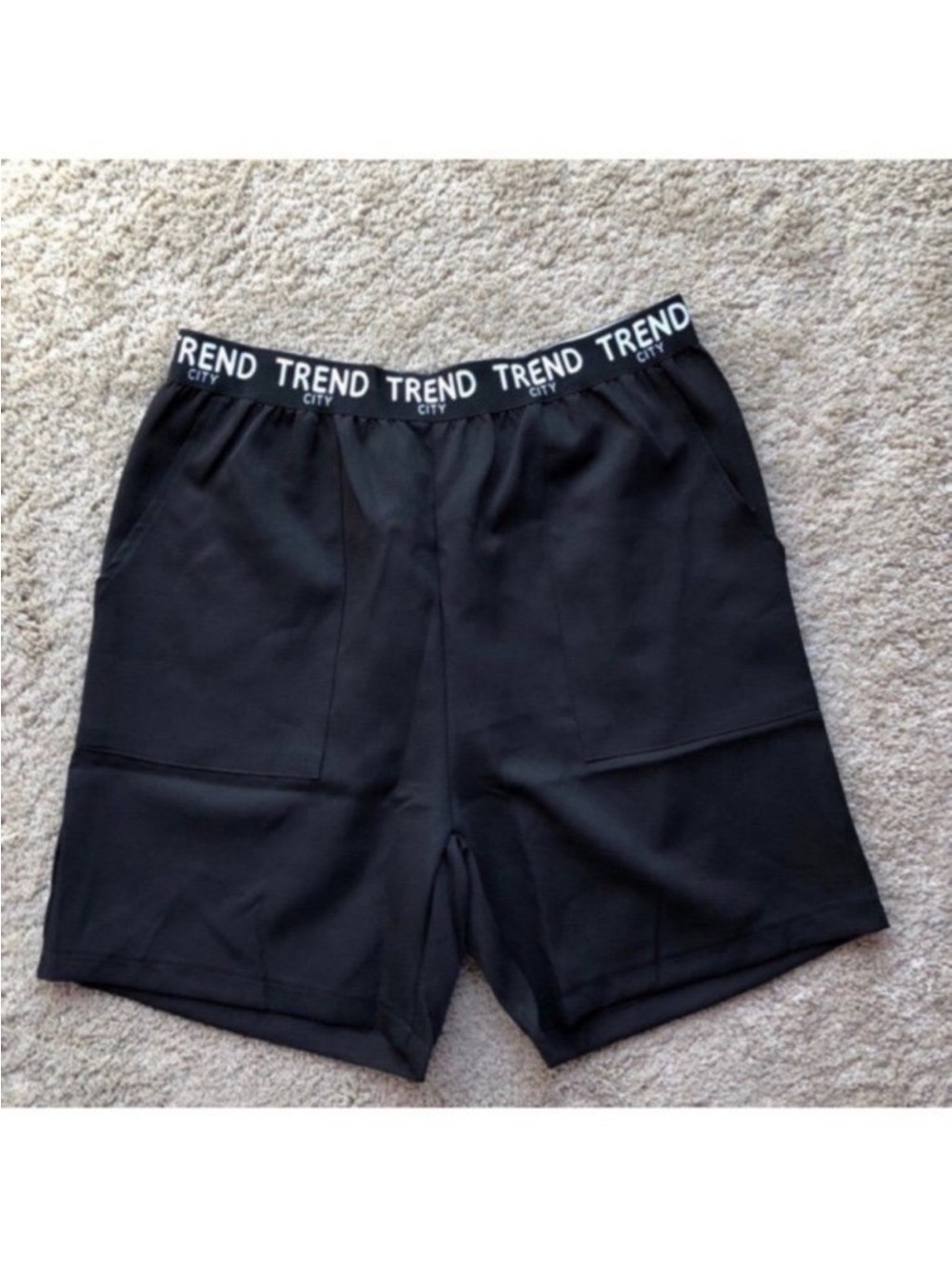 High Waist Knee Length Shorts - Black - Size XL